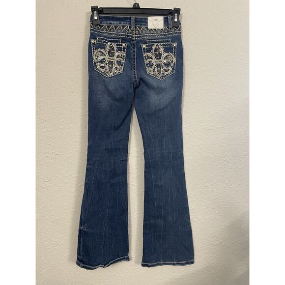 JUICY COUTURE girl’s Size 10 black stretch Boot cut jeans. POCKETS - Picture 4 of 6